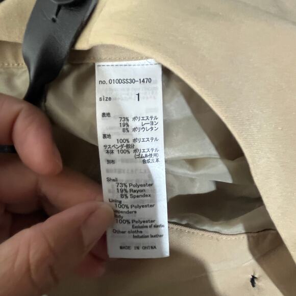 Moussy Women's High Waisted Kaki Suspender Cropped Pants Size 1 - Small - Picture 7 of 10